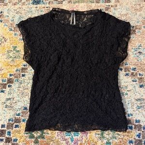 Anthropologie lace layering tshirt
size large
black 
great condition